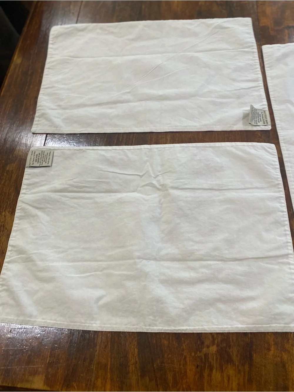 Pottery Barn Ikat Set of 3 Placemats Coral and Cream Casual Formal Linen Blend